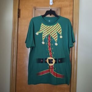 Mens Festive Elf Graphic T-Shirt Large 42-44